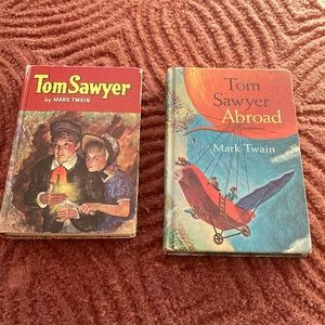 Bundle/2 Vintage 1955 HC Mark Twain TOM SAWYER Books Color Illustrations